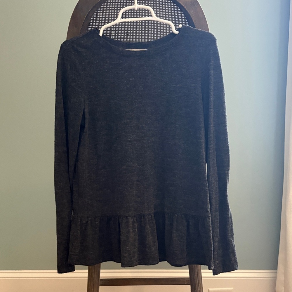 LOFT Charcoal Long Sleeve Top